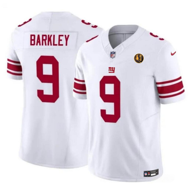 Men's New York Giants #9 Matt Barkley White 2023 F.U.S.E. With John Madden Patch Vapor Limited Football Stitched Jersey